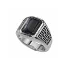 Mens Black Onyx Sterling Silver Cocktail Ring