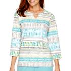 Alfred Dunner Crystal Springs 3/4-sleeve Striped Top