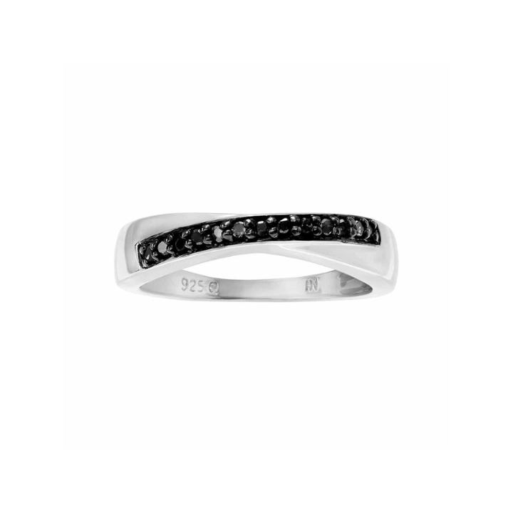 Womens 1/8 Ct. T.w. Black Diamond Sterling Silver Band