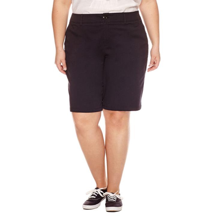 Liz Claiborne Woven Bermuda Shorts-plus
