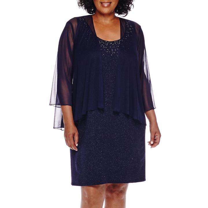 Blu Sage Separates Jeweled Jacket Dress - Plus