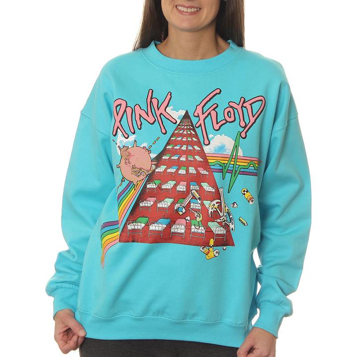 Pink Floyd Juniors' Symbolic Tribute Neon Crewneck Graphic Sweatshirt