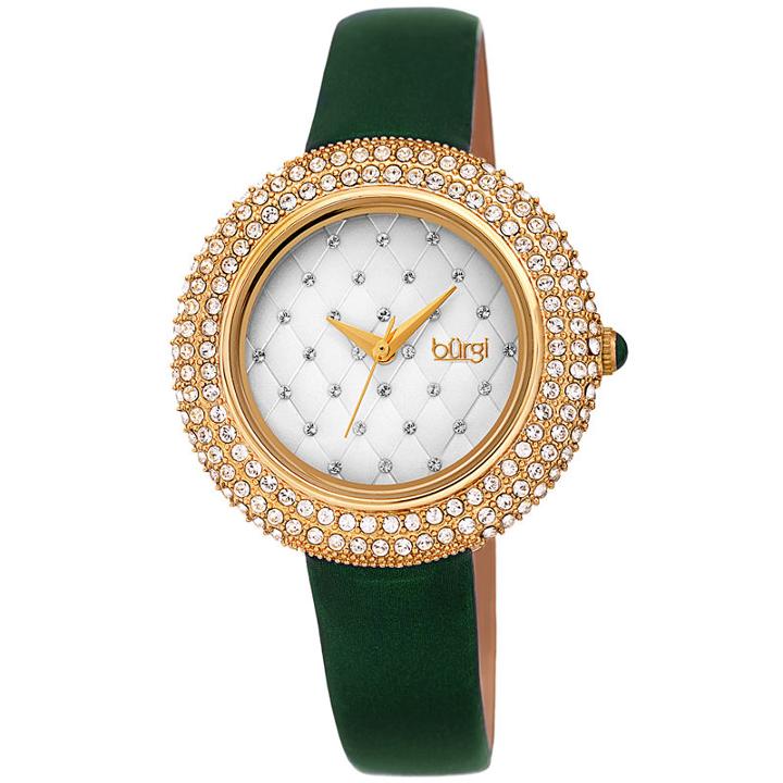 Burgi Womens Green Strap Watch-b-207gn