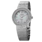 Burgi Womens Silver Tone Strap Watch-b-097ss