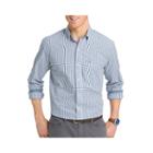 Izod Long-sleeve Essential Tattersal Woven Cotton Poplin Shirt