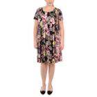 Ny Collection Fit And Flare Pleated Dress - Plus