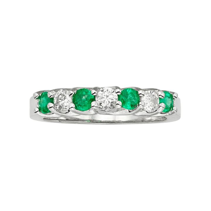 Womens 1/3 Ct. T.w. Green Emerald 14k Gold Band