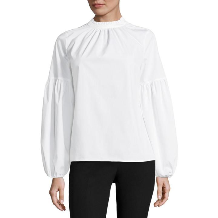 Worthington Long Sleeve Woven Blouse-talls