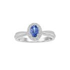 Genuine Tanzanite And Lab-created White Sapphire Sterling Silver Ring