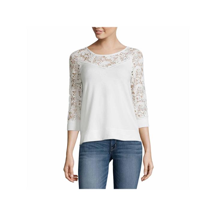 A.n.a 3/4 Sleeve Crew Neck T-shirt-talls