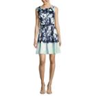 Danny & Nicole Sleeveless Belted Fit & Flare Dress-petites