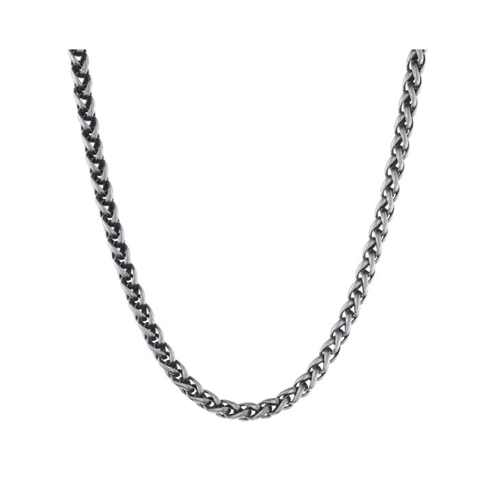 Mens Antiqued Stainless Steel 30 3mm Wheat Chain