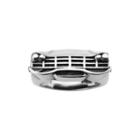 Mens Black Oxidized Stainless Steel Car Grille Ring