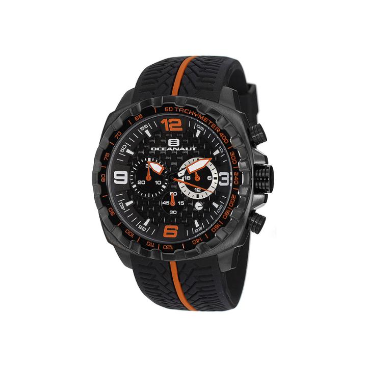 Oceanaut Racer Mens Black Silicone Strap Watch