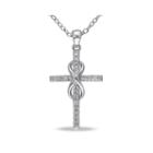 1/10 Ct. T.w. Diamond Sterling Silver Infinity Cross Pendant Necklace