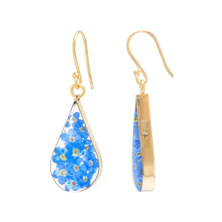 Everlasting Flower 14k Gold Over Silver Drop Earrings