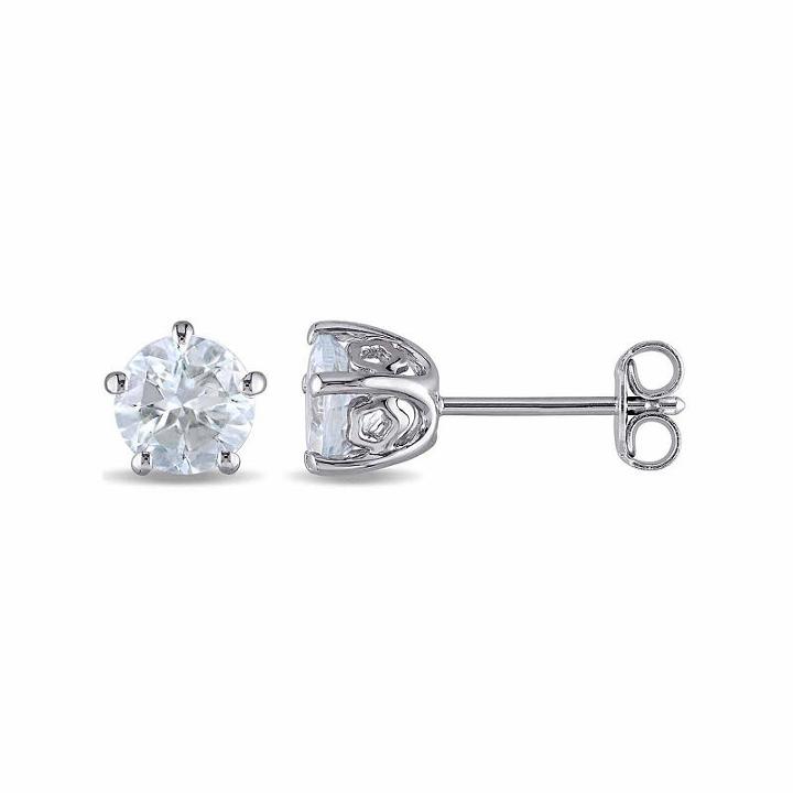 Laura Ashley Genuine Blue Aquamarine 6.8mm Stud Earrings