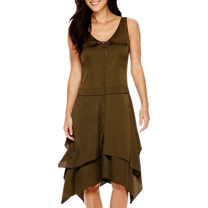 Worthington Sleeveless Asymmetric Hem Dress