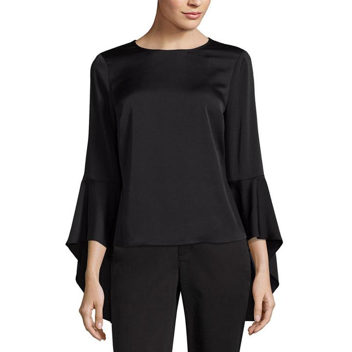 Worthingtonlong Sleeve Satin Blouse