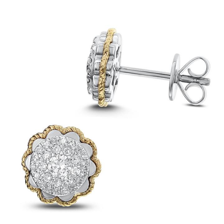 1/3 Ct. T.w. White Diamond 14k Gold 9.4mm Stud Earrings