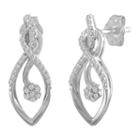 Diamond Blossom 1/7 Ct. T.w. Genuine White Diamond Drop Earrings