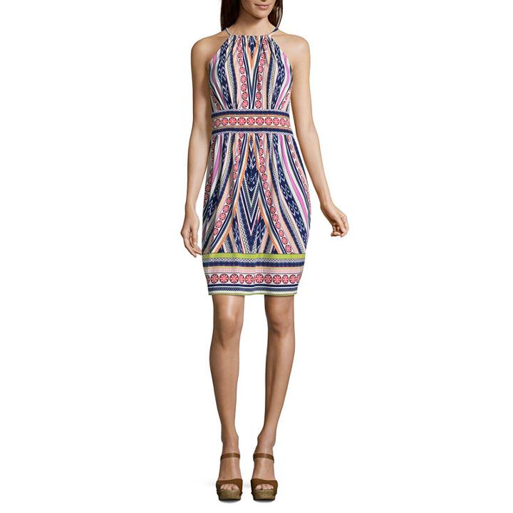 London Times Sleeveless A-line Dress-petites