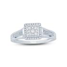 Womens 1/4 Ct. T.w. Genuine Round White Diamond Sterling Silver Promise Ring