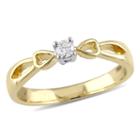 Promise My Love Womens 1/10 Ct. T.w. Genuine Round White Diamond 18k Gold Over Silver Promise Ring
