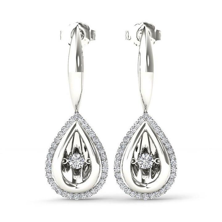 Love In Motion 1/3 Ct. T.w. Genuine White Diamond Drop Earrings