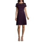 Ronni Nicole Short Sleeve Floral A-line Dress-petite