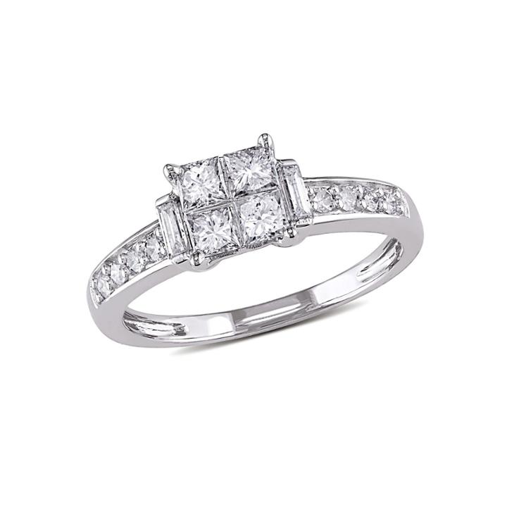 5/8 Ct. T.w. Princess White Diamond 14k Gold Engagement Ring