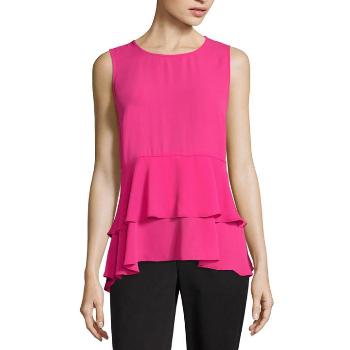 Liz Claiborne Sleeveless Tiered Ruffle Blouse