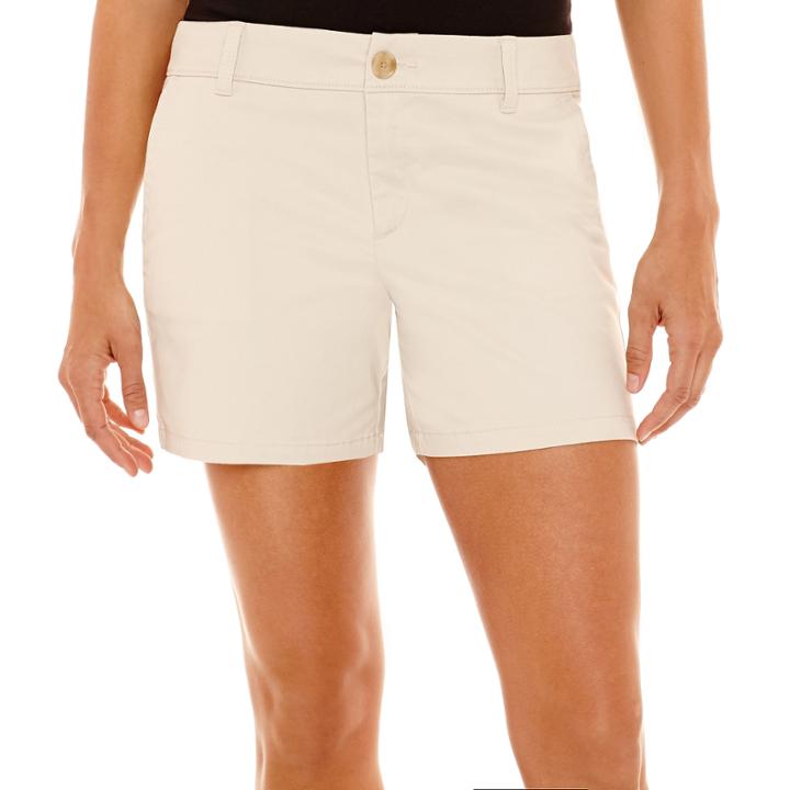 Liz Claiborne Mid-rise Twill Shorts - Tall
