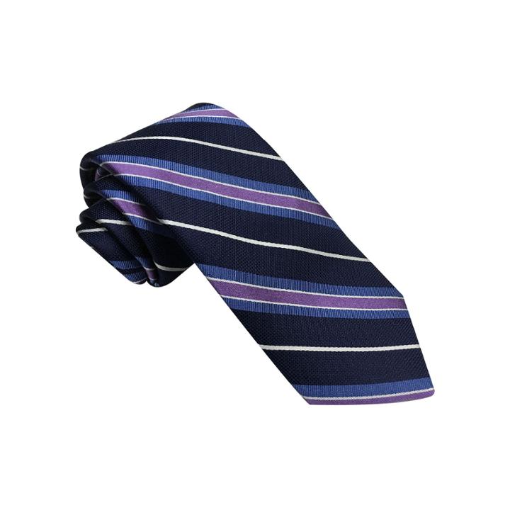 Stafford Marco Bay Textured Stripe Silk Tie - Slim