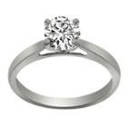 Womens 3/4 Ct. T.w. Round White Diamond Platinum Solitaire Ring
