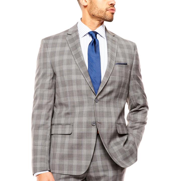 Collection By Michael Strahan Classic Fit Plaid Suit Jacket