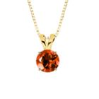 Lab-created Round Padparadscha Sapphire 10k Yellow Gold Pendant Necklace