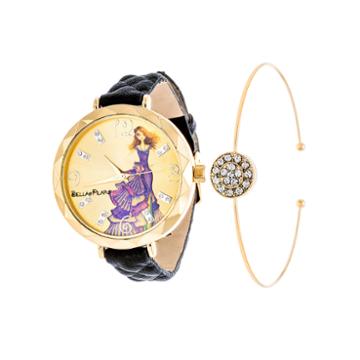 Bella Pilar Womens Black Watch Boxed Set-bps008bk