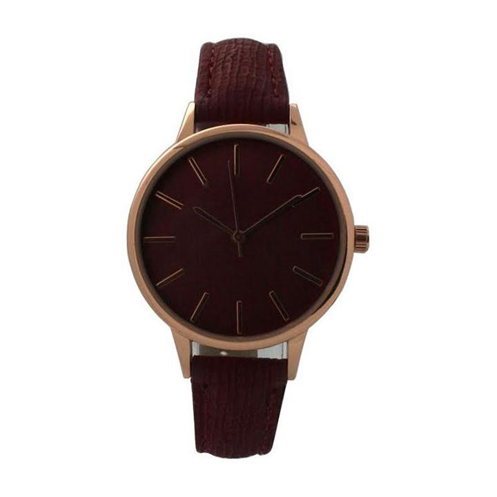 Olivia Pratt Womens Red Strap Watch-d60037burgundy
