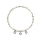 Cultured Freshwater Pearl And Cubic Zirconia Enhancer Necklace