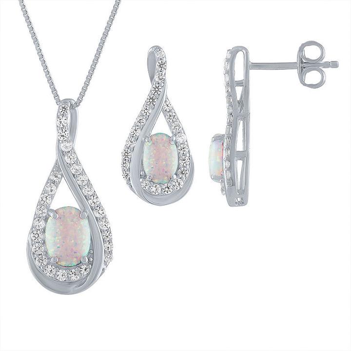 Womens 2-pc. Multi Color Opal Gold Over Silver Jewelry Set
