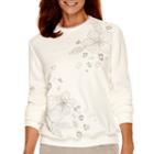 Alfred Dunner Alpine Lodge Long-sleeve Embroidered Fleece Top