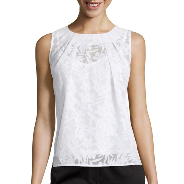 Liz Claiborne Sleeveless Burnout Top