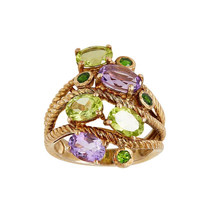 Limited Quantities Genuine Amethyst And Peridot Ring