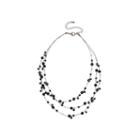 Mixit&trade; Black Bead 3-row Layered-look Illusion Necklace