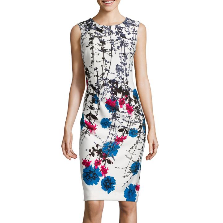 Worthington Sleeveless Floral Sheath Dress