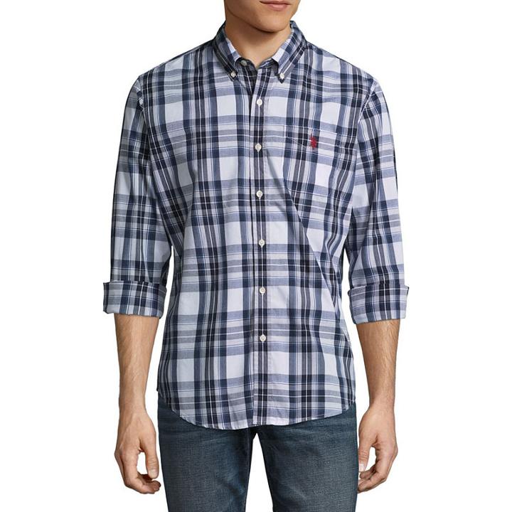 U.s. Polo Assn. Long Sleeve Checked Button-front Shirt
