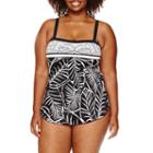 Azul By Maxine Of Hollywood Pattern One Piece Swimsuit