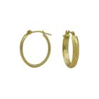 14k Yellow Gold Polished Oval 14.5mm Hoop Earrings
