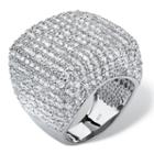 Womens Greater Than 6 Ct. T.w. White Cubic Zirconia Sterling Silver Cocktail Ring